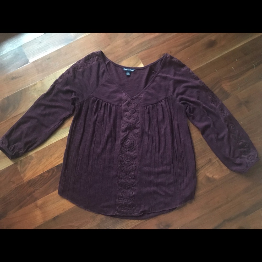 Burgundy long sleeve shirt